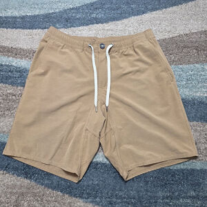 Vuori Shorts Mens 30 Beige Ripstop Climber Hiking Outdoors Gym Elastic Zipper